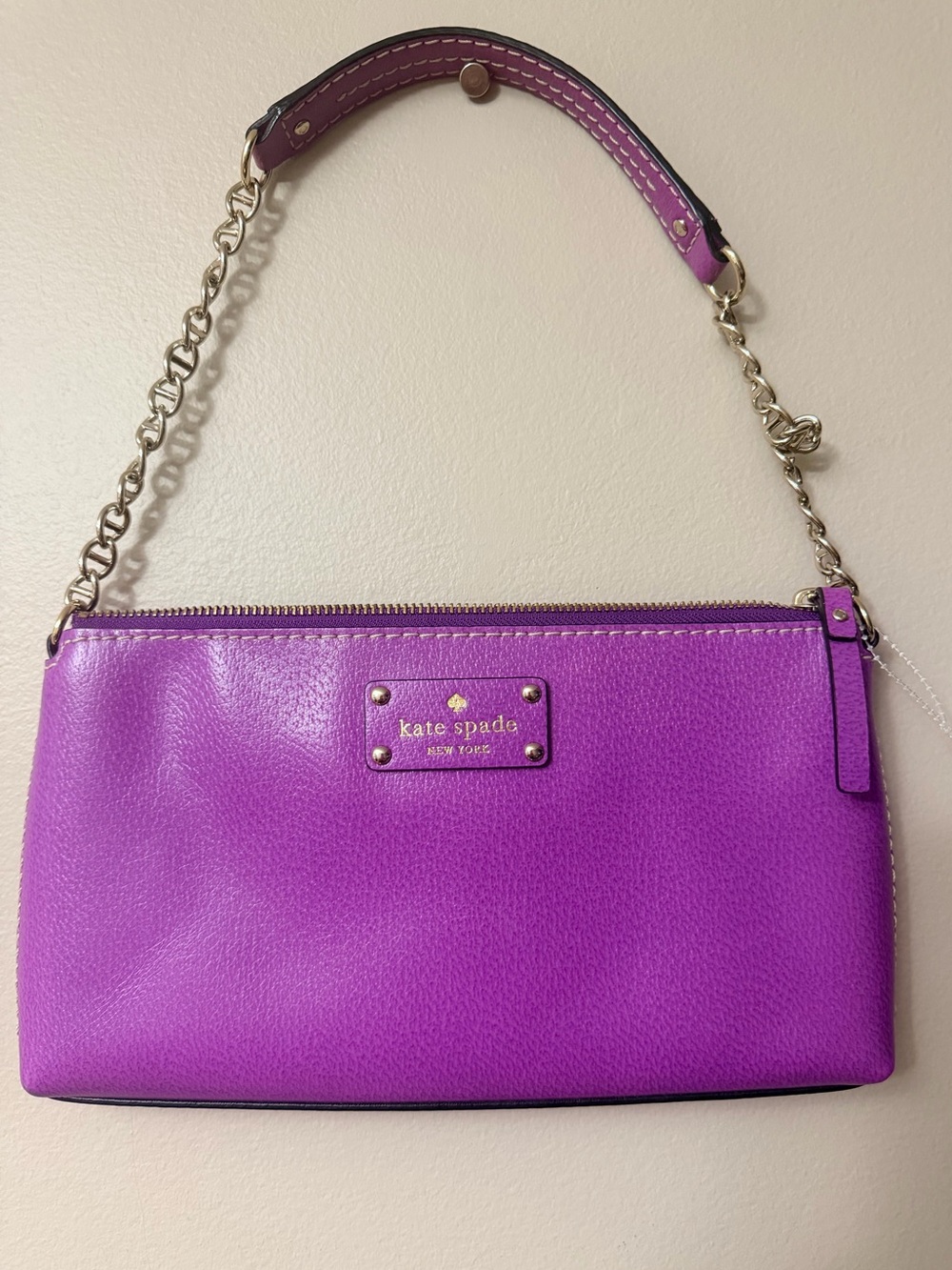 Kate spade New York Purple Pebbled Leather Chain-Handle shoulder bag